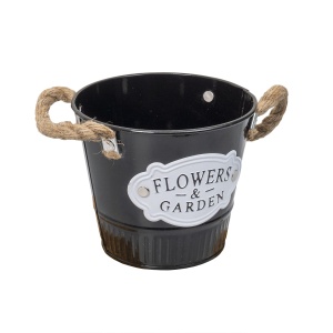 Ghiveci pentru flori Z-TOOLS, metal, 14x14x12 cm, negru, ZTS8066 - Img 2