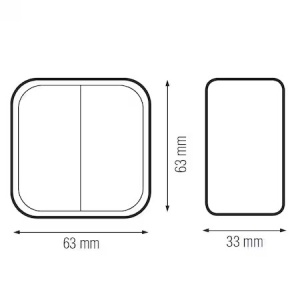 Intrerupator dublu cu led Horoz, 10A, 240V, alb, 6.3x6.3x3.3 cm, EXT112-002-0002 - Img 2