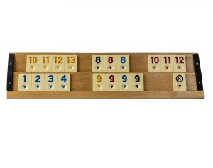 Joc de societate Z-tools, Rummy din lemn masiv lacuit, 30x10 cm, 4 jucatori, 106 piese, 744 - Img 3