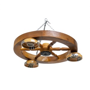 Lustra din lemn cu 3 castroane, diametru 40 cm, soclu E27 EXT10760 - Img 3