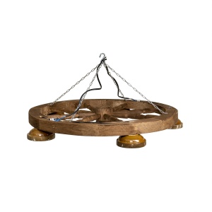 Lustra din lemn cu 5 castroane, diametru 60 cm, 60x60x20 cm, 5kg EXT6214 - Img 2