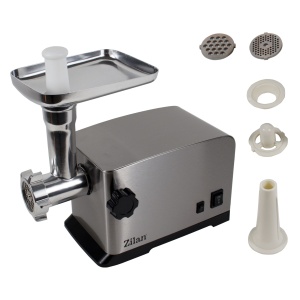 Masina de tocat electrica Zilan, 1800W, functionare cu revers, 3 discuri de taiere, accesorii pentru carnati si kebbe, picioare anti-alunecare, 340x200x320 mm, ZLN2409 - Img 2