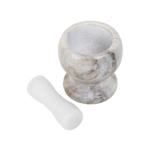 Mojar din marmura Zilan, diametru 10cm, inaltime 11cm, pentru zdrobit usturoi si condimente, 12x12x17 cm, 1.8kg, EXT10375 - Img 2