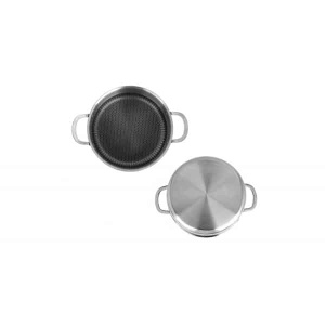 Oala cu capac Zilan, inox, antiaderent, diametru 24cm, 4.3l, compatibila inductie, ZLN9648 - Img 3