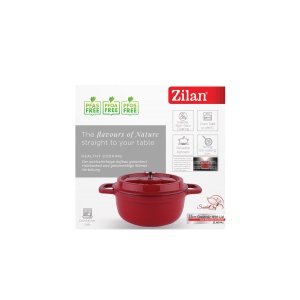 Oala din fier turnat Zilan, capacitate 2.6L, compatibila inductie, gaz, electric, cuptor 280 grade C, 22cm diametru, 10cm inaltime, ZLN0941 - Img 7