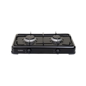 Pachet aragaz 2 ochiuri, 51×28 cm plus (ceas pentru butelie, 2 m furtun pentru gaz, 3 coliere pentru furtun, aprinzator) negru / ZLN 7128_1 - Img 3