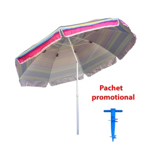 Pachet umbrela protectie solara Zilan, diametru 2.4m, inaltime 2.3m, suport ajustabil, otel, poliester, ZTS8489_1 - Img 1