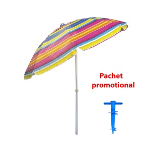 Pachet umbrela protectie solara Zilan, diametru 2m, inaltime 2.1m, suport metalic ajustabil 30cm, UV, ZTS8487_1 - Img 1