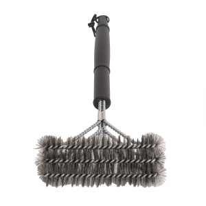 Perie de sarma Zilan pentru gratar, 3 straturi de sarma, inox galvanizat, 42x16x5 cm, ZTS9086 - Img 2