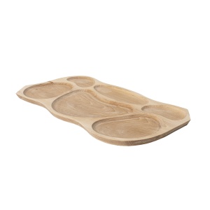 Platou lemn Zilan compartimentat 68x34x2.5 cm, ideal pentru friptura, aperitive, branzeturi, EXT6081 - Img 3