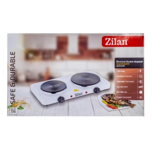 Plita electrica Zilan, 2 arzatoare, putere 2500W, alimentare electrica, otel emailat, alb, 49 cm, ZLN2180 - Img 3