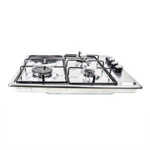 Plita incorporabila Zilan, inox, 3 arzatoare eficiente + 1 electric 1000W, alimentare GPL/GN, aprindere electrica, 60x52x5 cm, ZLN1918