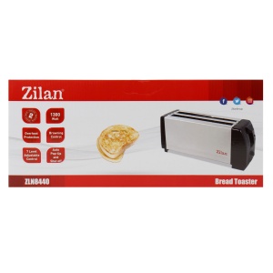 Prajitor de paine Zilan, metal, 4 felii, 1300W, 2 fante extra long, oprire automata, protectie supraincalzire, 40x15x20 cm, ZLN8440 - Img 3