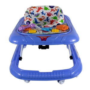 Premergator Zilan, scaun reglabil, 10 roti pivotante 360°, albastrui imprimat, pentru 6 luni+, 64x58x74 cm, ZLN1077_3 - Img 1