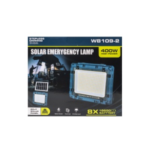 Proiector LED Zilan 400W, incarcare solara si USB, IP66, 32x26x8 cm, ZTS8673 - Img 5