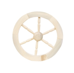 Roata decorativa Zilan, lemn alb, diametru 40 cm, 64x2x65 cm, 2.1kg, EXT10188_1 - Img 1