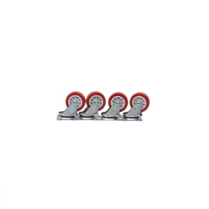 Set 4 roti pivotante Z-TOOLS, rola cauciuc 1.5 inchi, lungime suport 4.4cm, latime suport 3.7cm, 16x10x5 cm, 1kg, ZTS8138