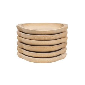 Set 6 farfurii din lemn Zilan, forma rotunda, dimensiuni 24x22 cm, cadou traditional, EXT6182 - Img 2