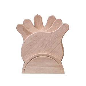 Set 6 tocatoare din lemn cu coada, rotund, diametru 19 cm, bej, Zilan, EXT10142 - Img 1