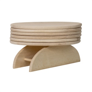 Set 6 tocatoare lemn fag oval, 24x15 cm, bej, Zilan, EXT6084_set - Img 2