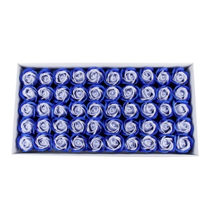 Set trandafiri sapun love, albastru-bleu, 50 buc, 6.5 cm inaltime, 5 cm diametru, SF003-3 - Img 1