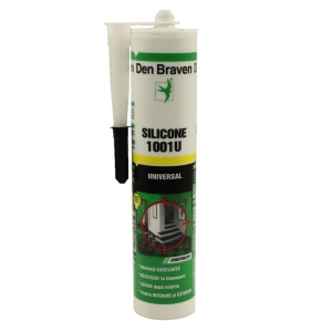 Silicon negru Den Braven 1001 U, 280ml, pentru rosturi de conexiune clădiri, bucătării și băi, cod D12002211