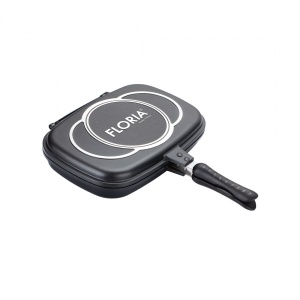Tigaie dubla Zilan antiaderenta, granit, 30x22x4.5 cm, usor de curatat, alimentare electrica/gaz, ZLN7019
