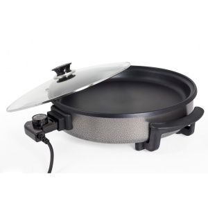 Tigaie electrica Zilan, 38cm, 1500W, capac sticla, aluminiu non-stick, 40x22x40 cm, ZLN7870 - Img 4