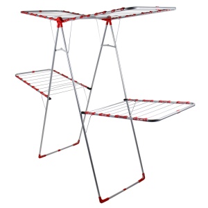 Uscator rufe metallic Zilan, pliabil, 33m, 150x50x150 cm, rosu/argintiu, ZLN4229 - Img 1