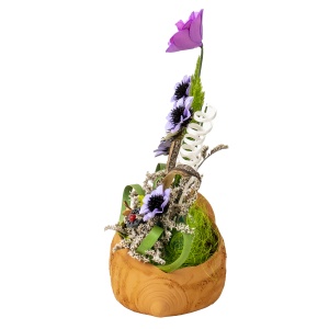 Aranjament flori Zilan, ulcior mare cu garoafe stabilizate, multicolor, 33 cm, EXT10183 - Img 2