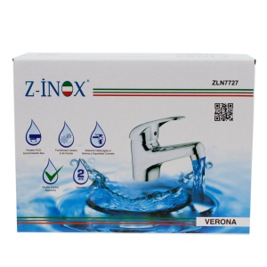 Baterie lavoar baie Zilan, inox, monocomanda cu ventil, cartus ceramic 40 mm, 2 racorduri flexibile, ZLN7727 - Img 3