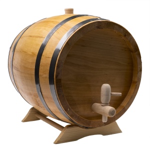 Butoi decor Z-tools, 10L, lemn arin, inchidere cu robinet, maron, 30x30x40 cm, EXT7212 - Img 1