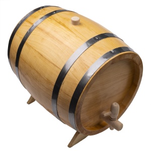 Butoi decor Z-tools, 10L, lemn arin, inchidere cu robinet, maron, 30x30x40 cm, EXT7212 - Img 3