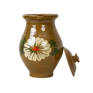 Cana din lut Zilan, capacitate 1l, traditionala, pentru lapte si apa, culoare maro, 1 bucata, cod EXT10166 - Img 1