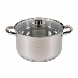 Cratita inox Floria, 25 cm, capacitate 5.5L, inaltime 15 cm, maner gol, baza 3 straturi, compatibila inductie, ZLN4069 - Img 1