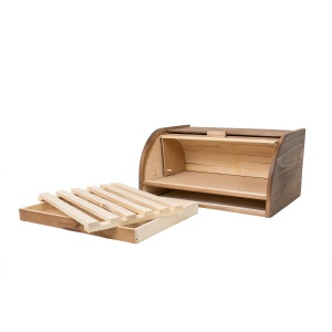 Cutie paine Zilan, lemn brad, 38.5x28x20 cm, cu tocator si sertar, 1075 - Img 3