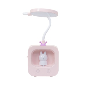 Lampa de birou Zilan, 3 tipuri de lumina, model televizor, roz, inaltime 33cm, lungime 10cm, latime 5cm, ZTS8233