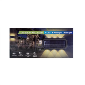 Lampa de perete Z-Tools cu incarcare solara, 6 leduri, 2 culori de lumina, 21x10x6 cm, ZTS8971 - Img 4
