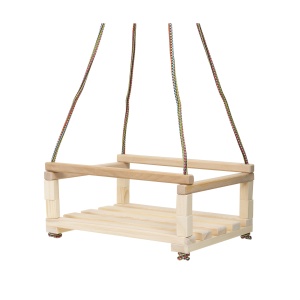 Leagan din lemn Zilan, 40x30 cm, interior/exterior, franghii sintetice reglabile, EXT10763