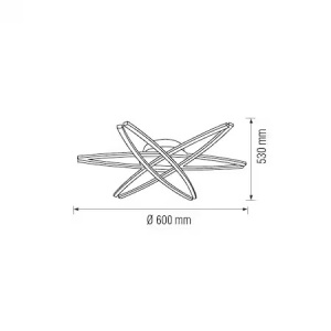 Lustra LED Horoz Avalon, 36W, 4000K, crom, 65x60x15 cm, 2100Lm, 110-240V EXT019-018-0035 - Img 2
