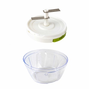 Mini-CHOPPER manual Floria, marunteste legume, zarzavaturi, verdeturi, fructe, alb/verdict, rotund, ZLN2607 - Img 2