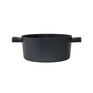 Oala cu capac sticla Zilan, 24 cm, 3L, aluminiu, emailat, negru, cod ZLN0843 - Img 3