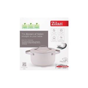 Oala cu capac Zilan, ceramica 24cm, 4L, crem, 28x25x15 cm, ZLN0873 - Img 6