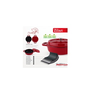 Oala din fier turnat Zilan, 2.1L, diametru 24cm, inaltime 7cm, compatibila inductie, gaz, electric, cuptor pana la 280grade C, ZLN0958 - Img 5