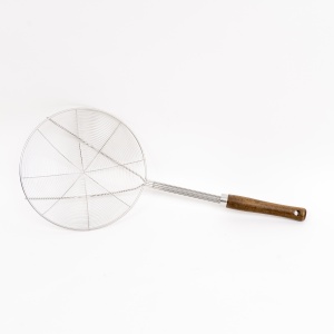 Paleta tip strecuratoare Zilan, inox, maner lemn, diametru sita 20cm, lungime totala 46cm, adancime sita 5.5cm, lungime maner 26cm, ZTS9252 - Img 2
