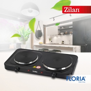 Plita electrica Zilan, 2 arzatoare, termostat reglabil, 2500W, 44x25x7 cm, negru, ZLN2844 - Img 4
