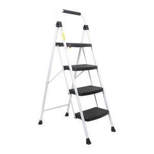 Scara metalica Z-TOOLS cu 4 trepte, pliabila, 46cm lungime, 75cm latime, 130cm inaltime, greutate maxima 150kg, ZTS8092