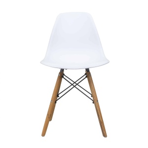 Scaun Zilan bucatarie/living, alb, material polipropilena/lemn/otel, inaltime 79cm, latime 42cm, greutate maxima 120kg, ZTS8186 - Img 5