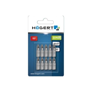 Set 10 bucati bit-uri pentru surubelnita Zilan, PH2, 25mm, otel S2, hexagonal 1/4", rezistent la deformare, HT1S304 - Img 2