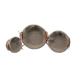 Set 3 cosuri de rachita Zilan, rotunde, maro inchis, diametru 31cm, 25.5cm, 18cm, inaltime 18cm, 14.5cm, 14cm, ZTS8427 - Img 3